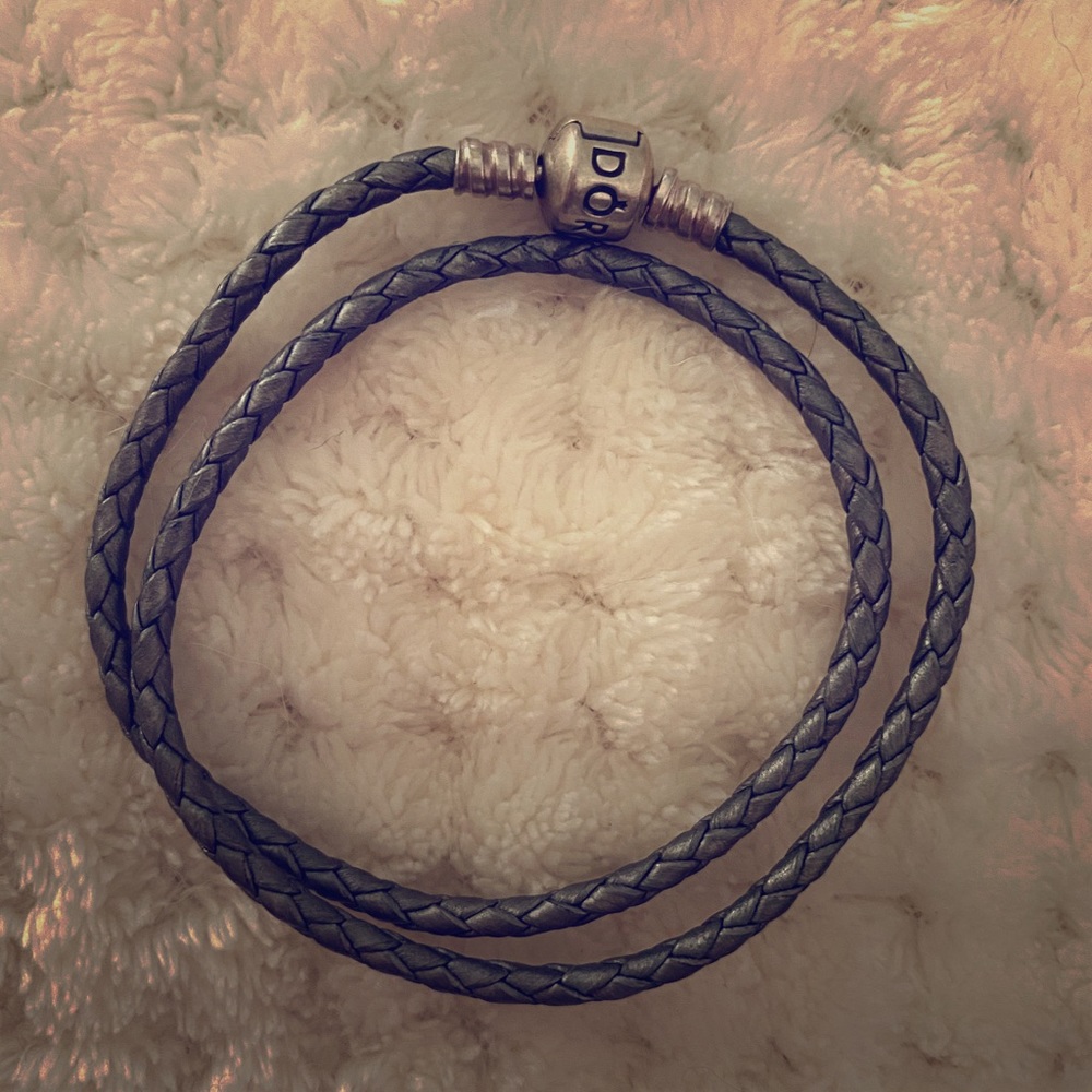 Authentic Pandora Gray & Tan Leather Bracelets